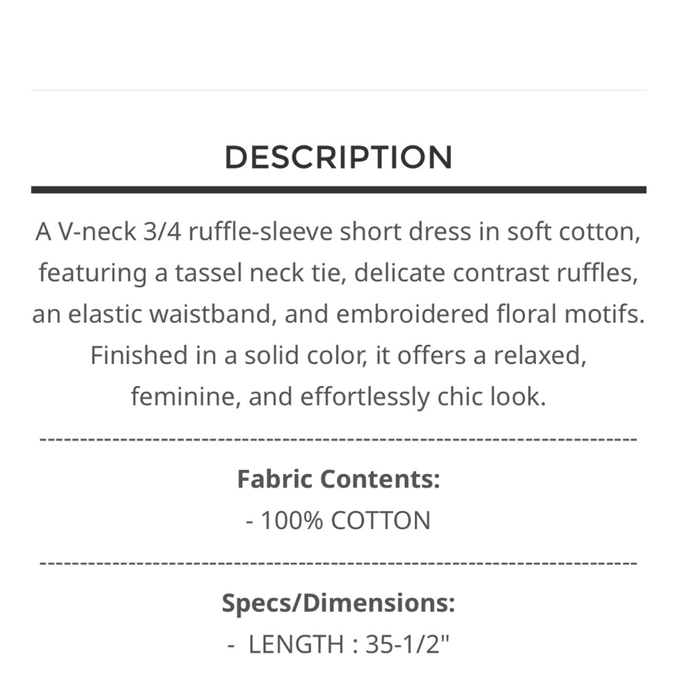 POL. V-neck Embroidered Dress with Tassels - Picture 6 of 7